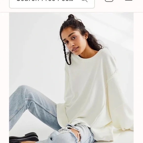 Free People We the Free Camden sweatshirt  off white - Small - Picture 5 of 10